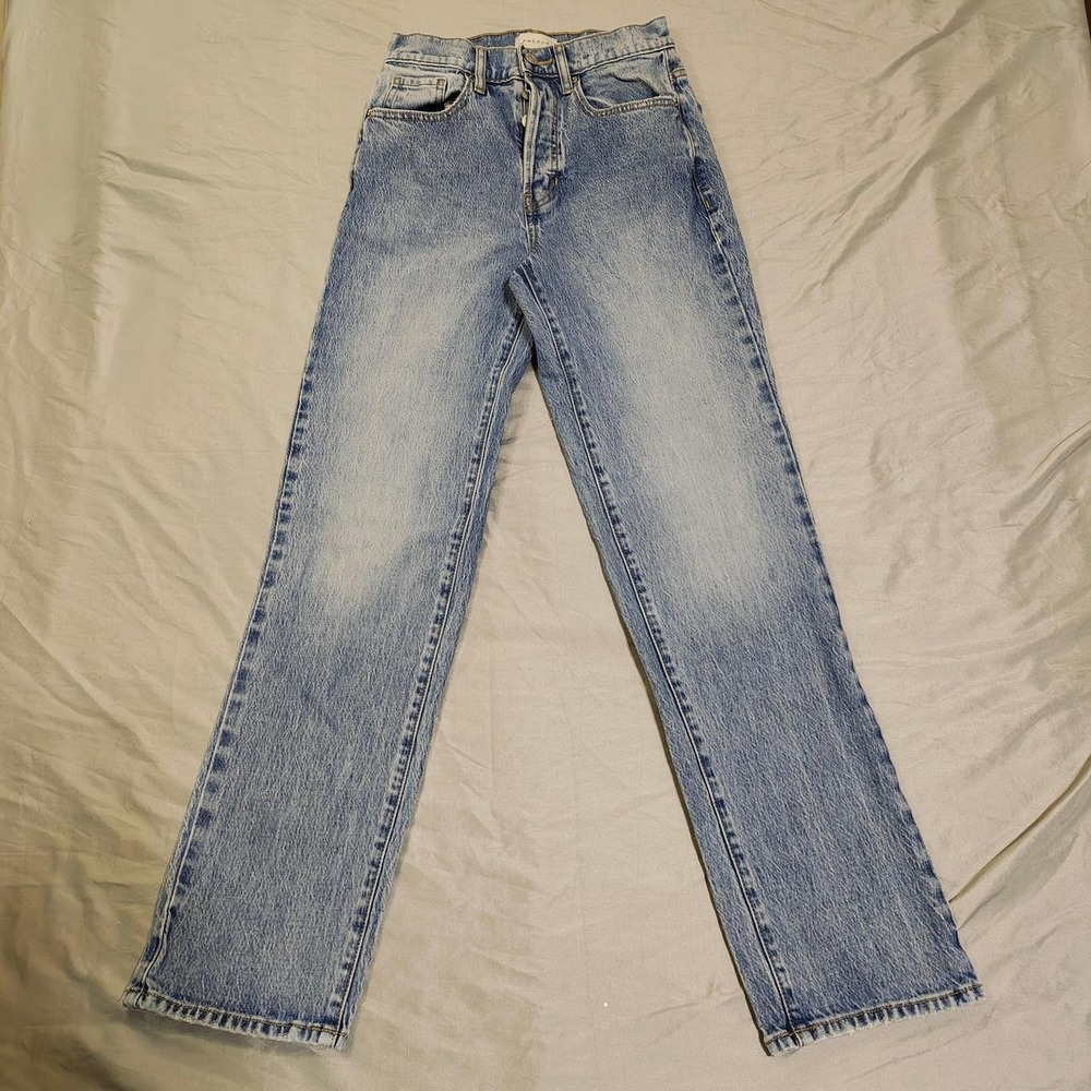 PacSun High Rise Straight Leg Jeans Womens Light Wash Button Fly Stretch